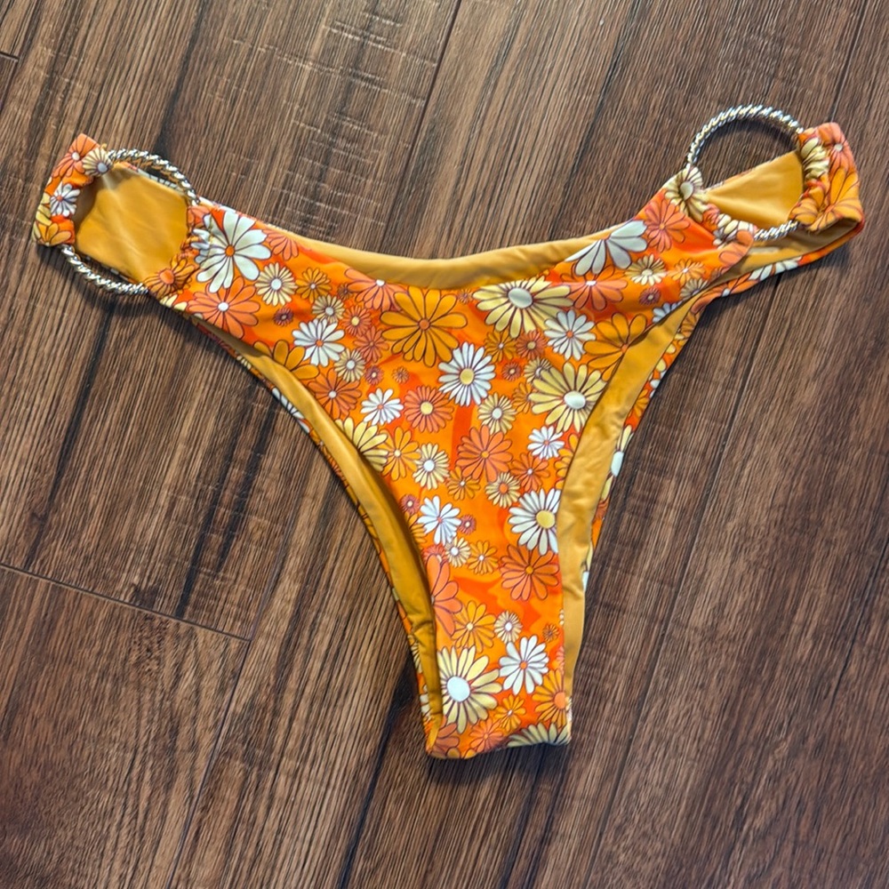 Blackbough Swim x Emma Brooks Small Kaila Double Ring Cheeky Bottom Orange Crush